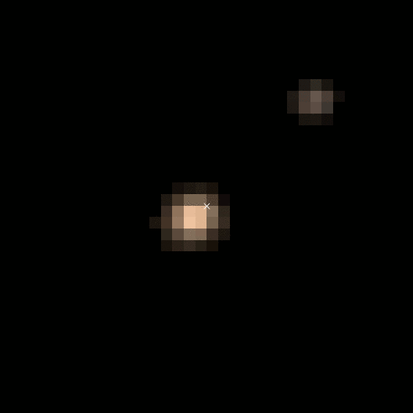 Early images made Pluto seem smaller than previously thought. Instead of 2348 km across, it only appeared to be seven pixels.