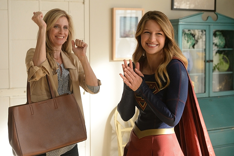 "Livewire" -- Kara's (Melissa Benoist, right) Thanksgiving may be ruined when she suspects her foster mother, Dr. Danvers (Helen Slater, left), who is coming to town, disapproves of her new role as a superhero, on SUPERGIRL, Monday, Nov. 16 (8:00-9:00 PM, ET/PT) on the CBS Television Network. Photo: Darren Michaels/Warner Bros. Entertainment Inc. ÃÂ© 2015 WBEI. All rights reserved.