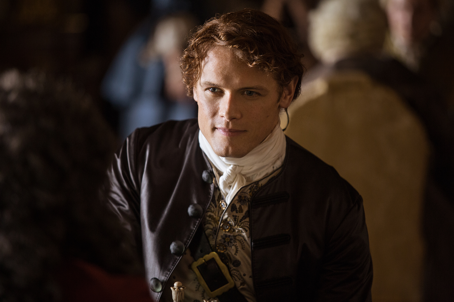Jamie (Sam Heughan). Not pictured: the chessboard he is currently dominating the crap out of.
