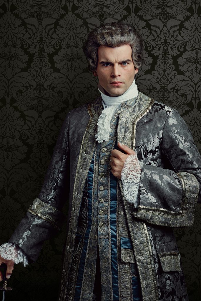 The Comte's feelings on almost-but-not-quite matching the wallpaper were not discussed. (Stanley Weber as Le Comte St Germain.)