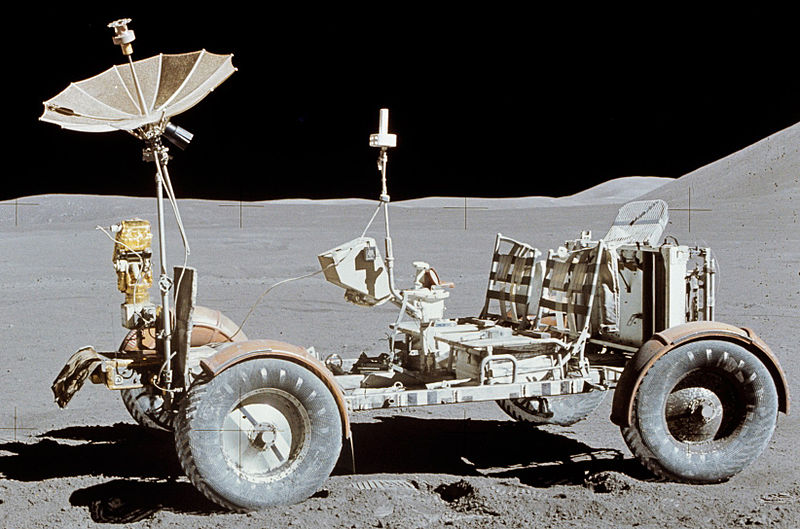 We've come a long way from this moon buggy, used for Apollo 15. [Photo courtesy NASA/Wikimedia Commons]
