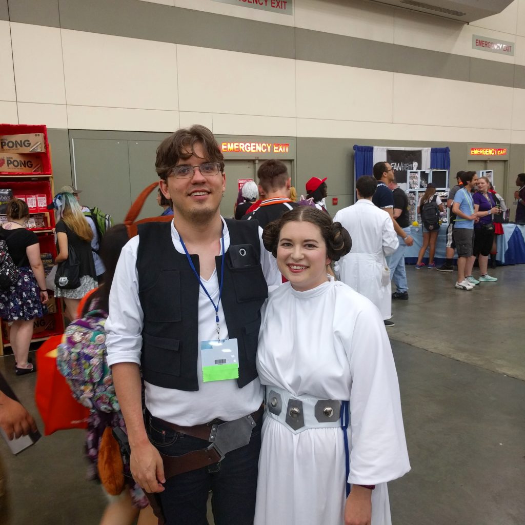 Left, Cameraman Han Solo and Right, Reporter Allison.