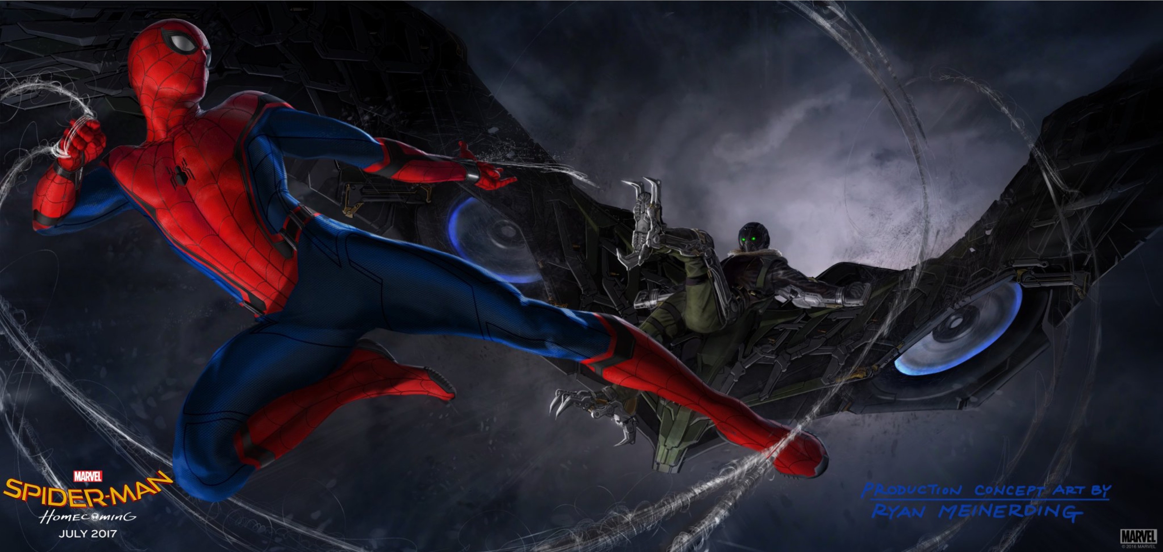 Spider-Man vs. Vulture; concept art by Ryan Meinerding (Marvel Studios)