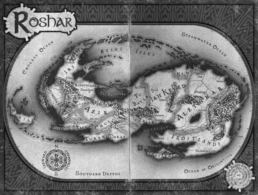 [map of Roshar, book artwork by Isaac Stewart]