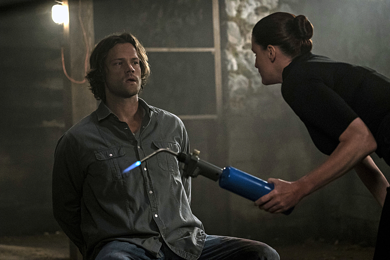 Supernatural -- "Keep Calm and Carry On" -- SN1201b_0218.jpg -- Pictured (L-R): Jared Padalecki as Sam and Bronagh Waugh as Ms. Watt -- Photo: Katie Yu/The CW -- ÃÂ© 2016 The CW Network, LLC. All Rights Reserved