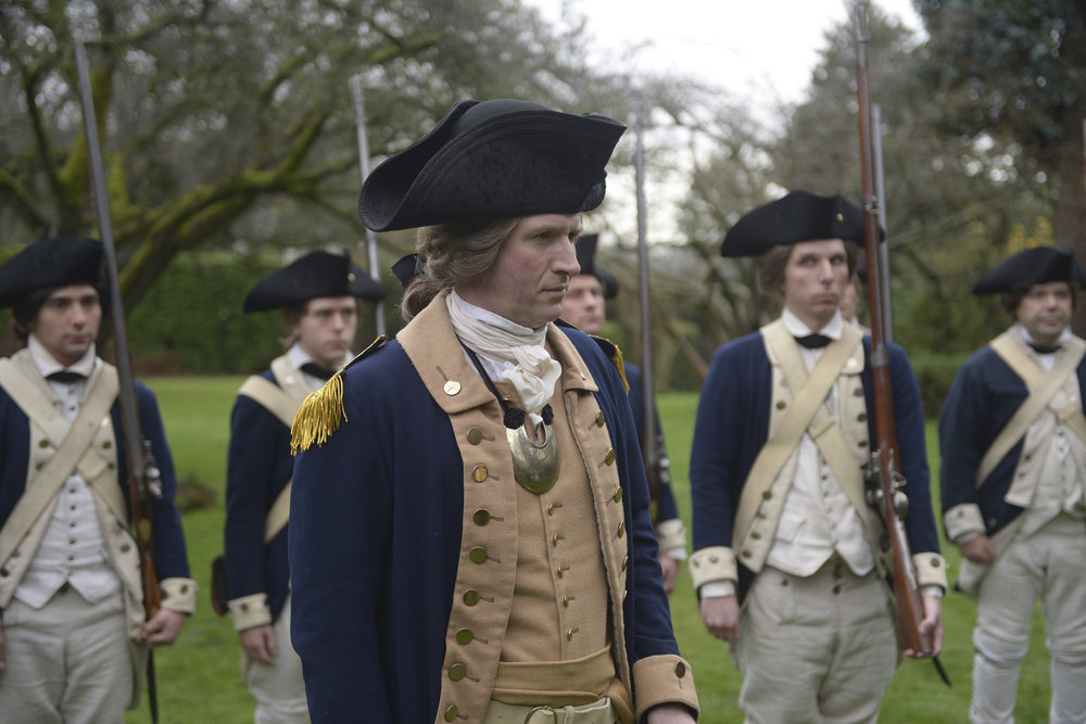 TIMELESS -- "The Capture of Benedict Arnold" Episode 109 -- Pictured: Damian O'Hare as George Washington -- (Photo by: Sergei Bachlakov/NBC)