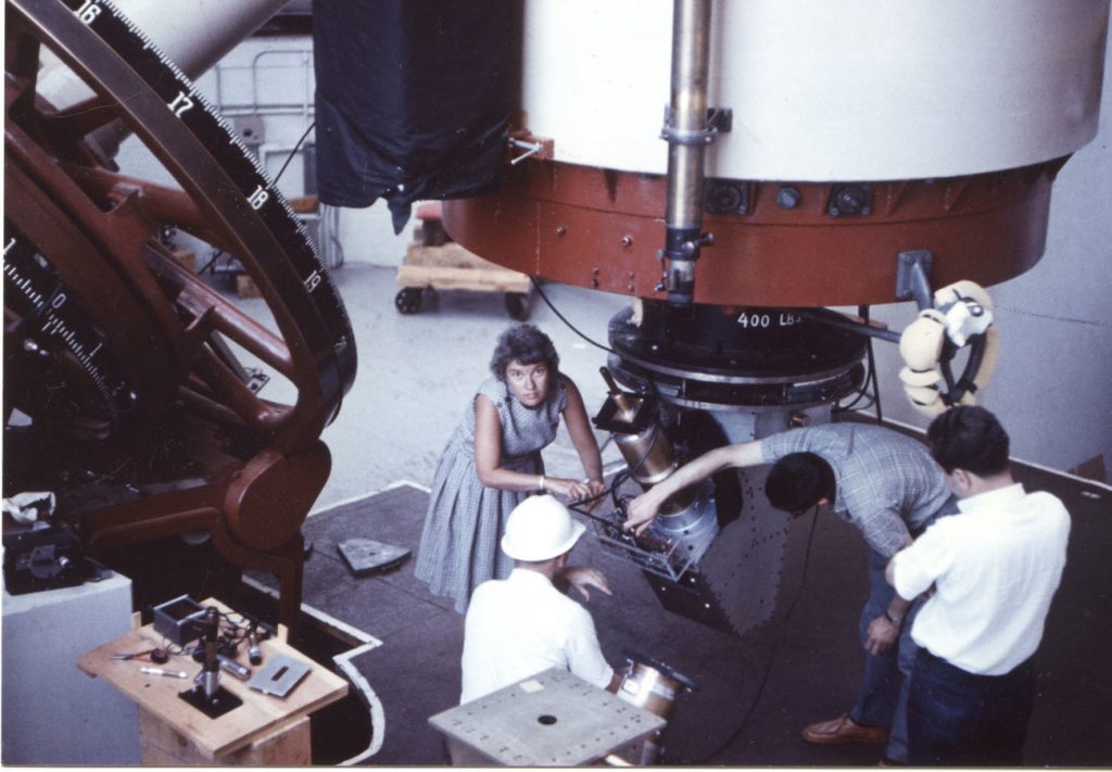 Vera Rubin works at the Lowell Observatory in Flagstaff, Ariz., in 1965. (Carnegie Institution)