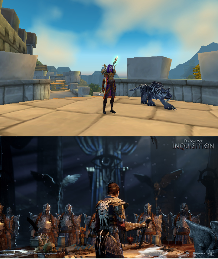 The bottom screenshot is newly released by EA and Bioware for the upcoming Dragon Age: Inquisition.